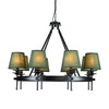 8 Bulbs Circle Pendant Lamp Retro Style Green Metal Ceiling Chandelier - Rebooters