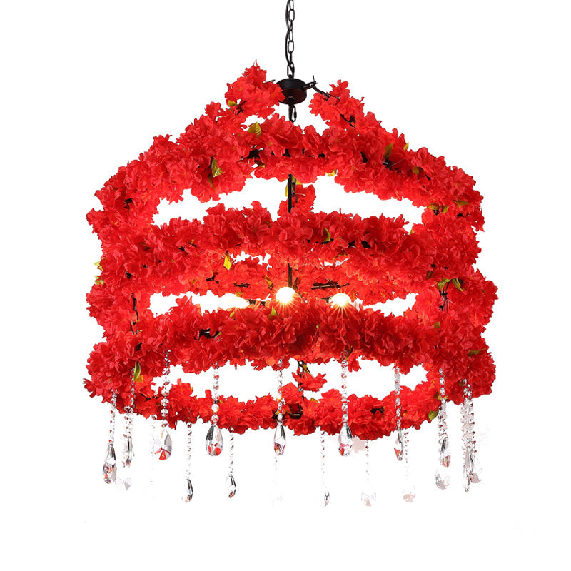 Warehouse 3-Layered Flower Chandelier Lighting 6 Lights - Rebooters