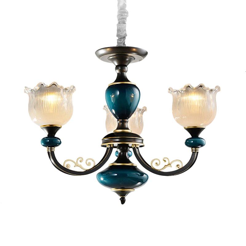 3/6 Bulbs Blossom Hanging Light Kit Classic Black Finish - Rebooters