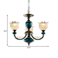 3/6 Bulbs Blossom Hanging Light Kit Classic Black Finish - Rebooters