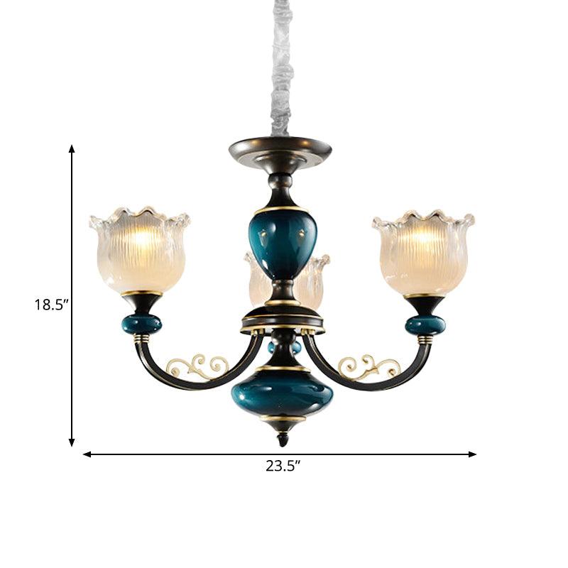 3/6 Bulbs Blossom Hanging Light Kit Classic Black Finish - Rebooters