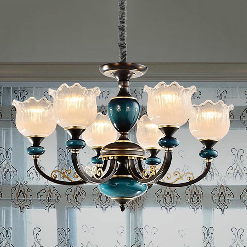 3/6 Bulbs Blossom Hanging Light Kit Classic Black Finish - Rebooters