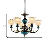 3/6 Bulbs Blossom Hanging Light Kit Classic Black Finish - Rebooters