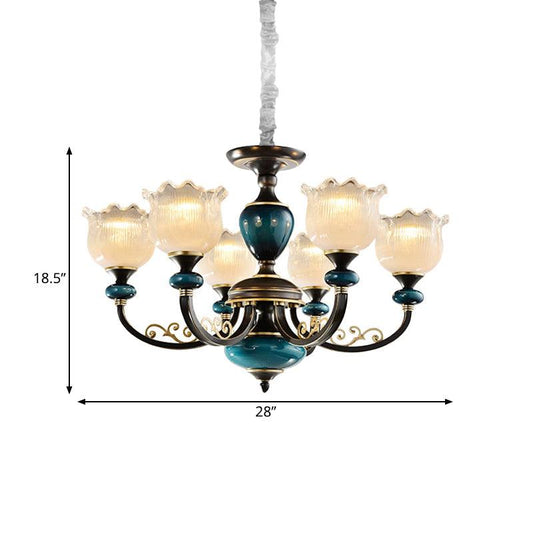 3/6 Bulbs Blossom Hanging Light Kit Classic Black Finish - Rebooters