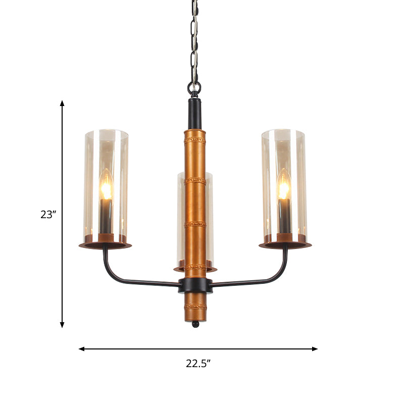 Grey Glass Tubular Chandelier Lighting Modernist Pendant Lamp - Rebooters