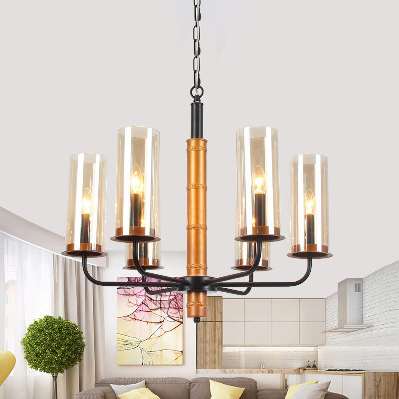 Grey Glass Tubular Chandelier Lighting Modernist Pendant Lamp - Rebooters