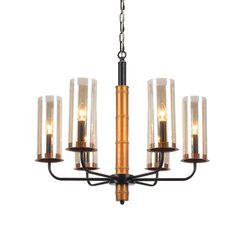 Grey Glass Tubular Chandelier Lighting Modernist Pendant Lamp - Rebooters