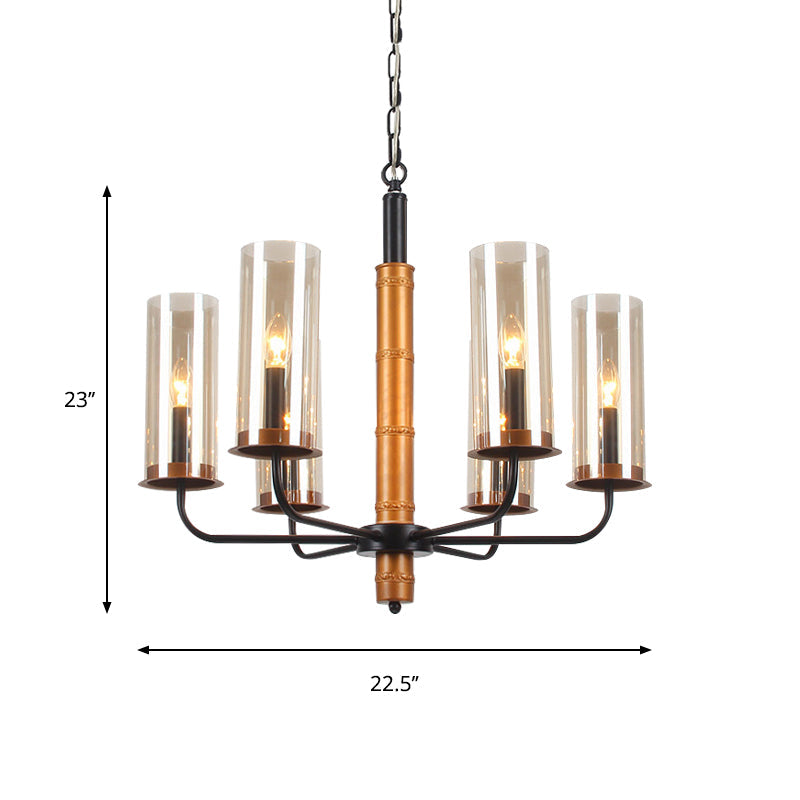Grey Glass Tubular Chandelier Lighting Modernist Pendant Lamp - Rebooters