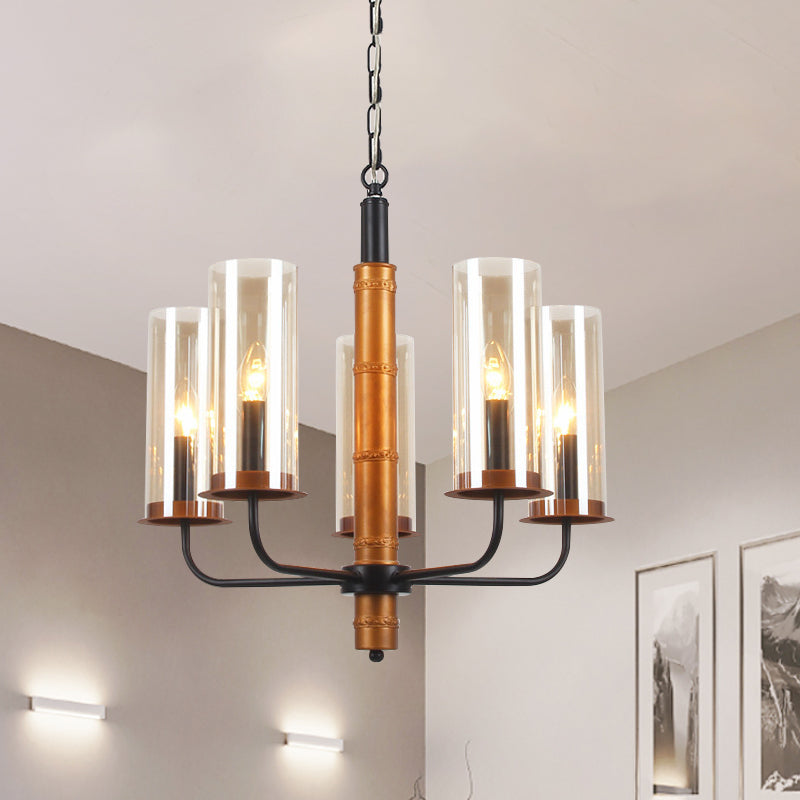 Grey Glass Tubular Chandelier Lighting Modernist Pendant Lamp - Rebooters