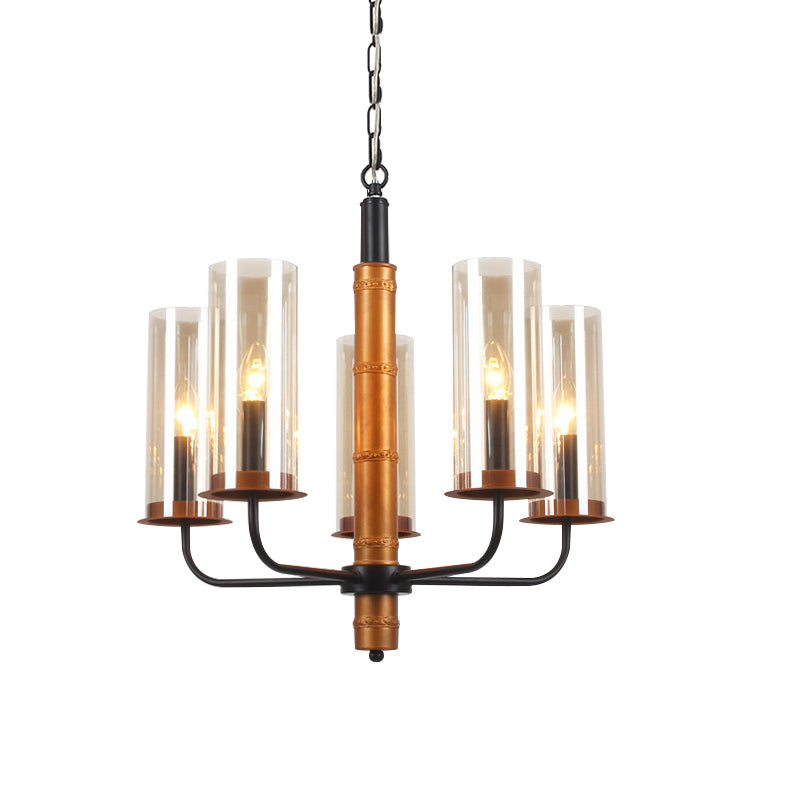 Grey Glass Tubular Chandelier Lighting Modernist Pendant Lamp - Rebooters