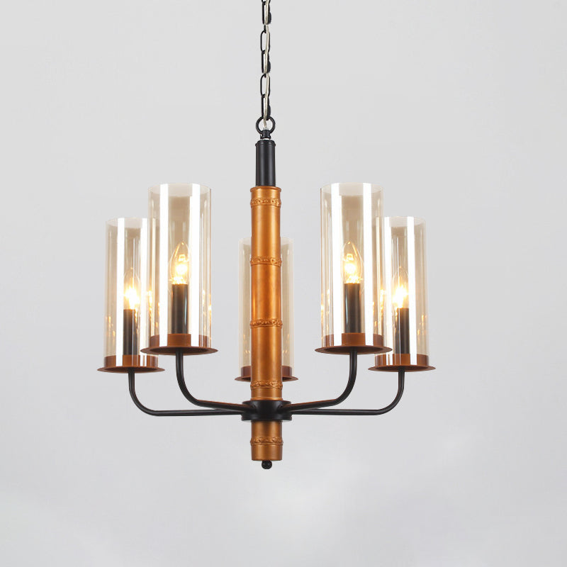 Grey Glass Tubular Chandelier Lighting Modernist Pendant Lamp - Rebooters