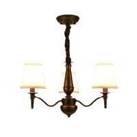 3/6 Heads Fabric Hanging Chandelier Traditional White Pendant Lamp - Rebooters