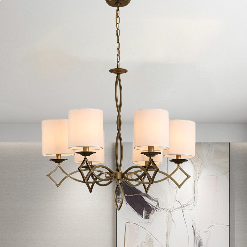 6-Light Chandelier Lamp Rural Style Drum Shade Pendant Light - Rebooters