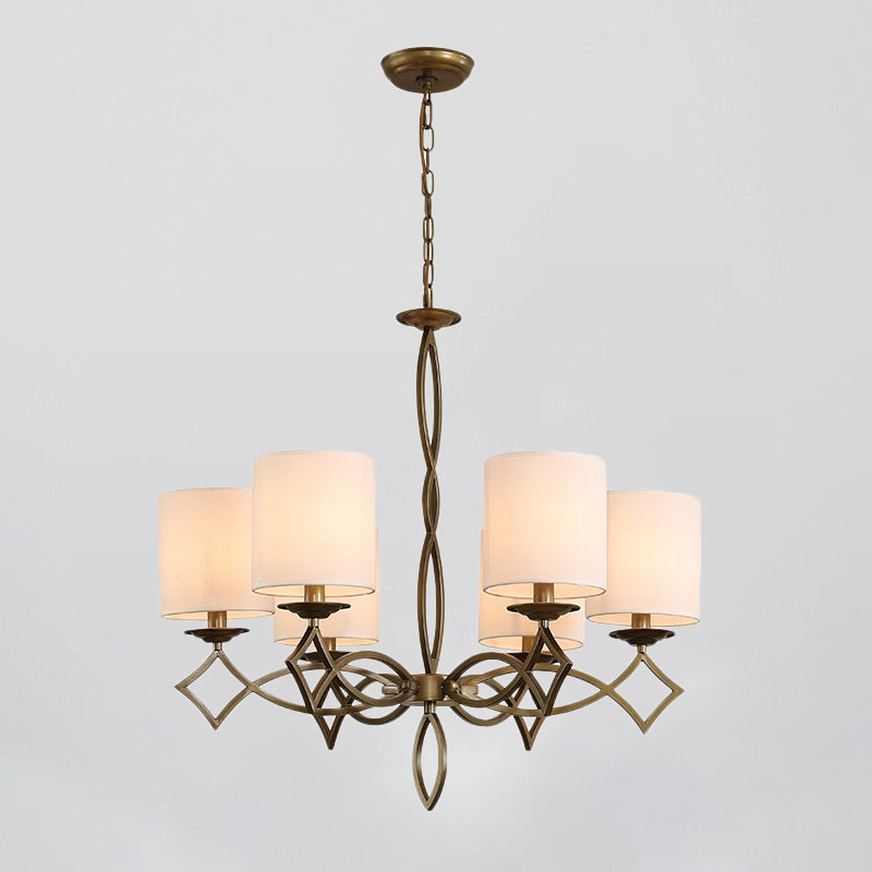 6-Light Chandelier Lamp Rural Style Drum Shade Pendant Light - Rebooters