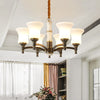 6/8 Lights Hanging Light Fixture Retro Chandelier Lamp Black - Rebooters