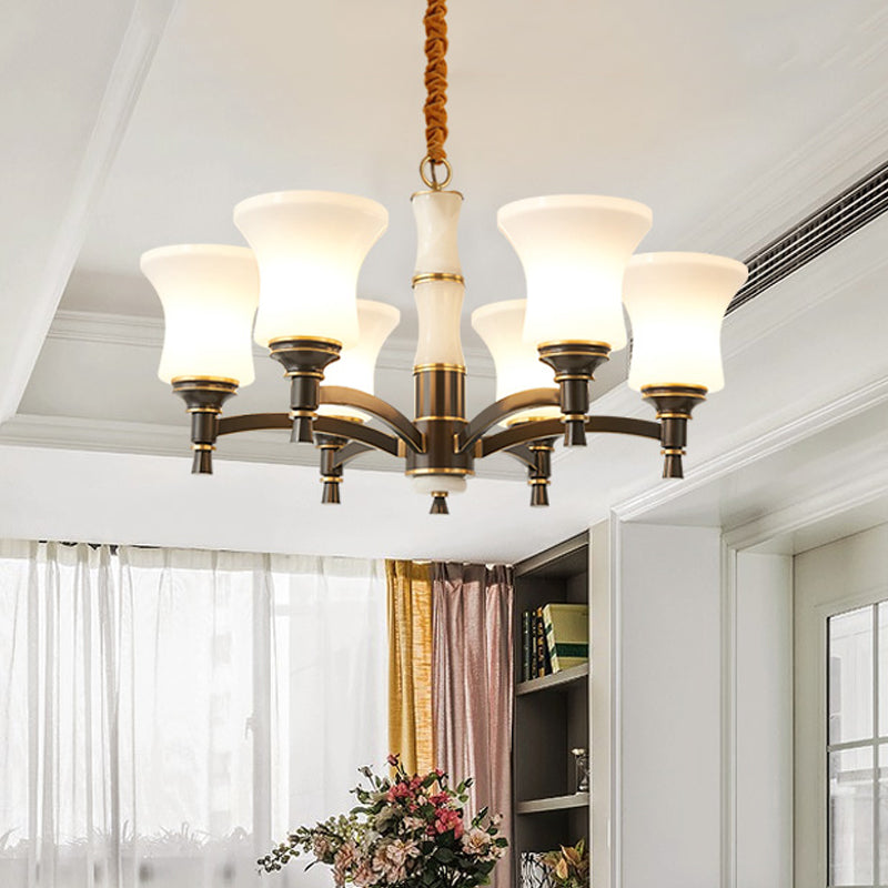 6/8 Lights Hanging Light Fixture Retro Chandelier Lamp Black - Rebooters