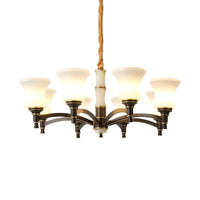 6/8 Lights Hanging Light Fixture Retro Chandelier Lamp Black - Rebooters