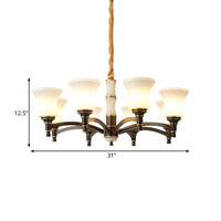 6/8 Lights Hanging Light Fixture Retro Chandelier Lamp Black - Rebooters