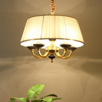 5-Bulb Drum Chandelier Countryside White Finish Lamp - Rebooters