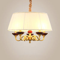 5-Bulb Drum Chandelier Countryside White Finish Lamp - Rebooters