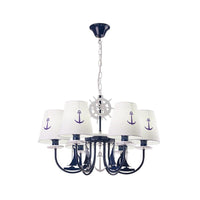 5/6-Light Bedroom Hanging Chandelier Mediterranean Blue Ceiling Lamp - Rebooters