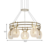 Ball Chandelier Pendant Light Postmodern Clear Glass 5-Head - Rebooters