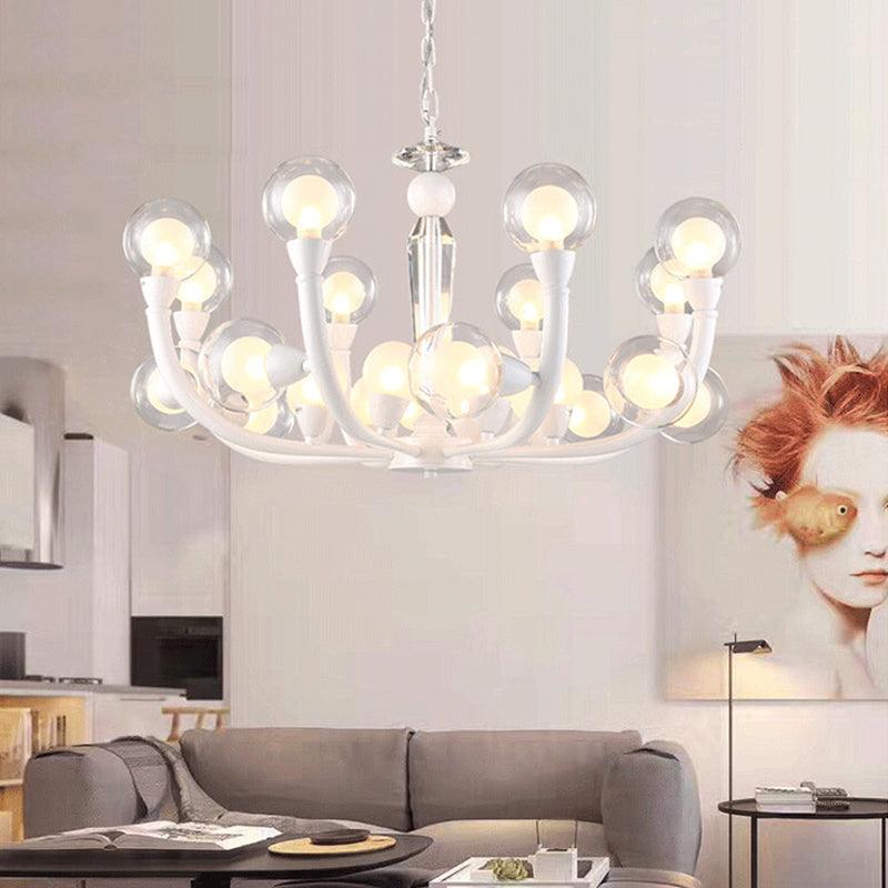 15/24-Light Lobby Ceiling Chandelier Modern White Hanging Lamp - Rebooters