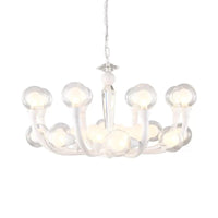 15/24-Light Lobby Ceiling Chandelier Modern White Hanging Lamp - Rebooters