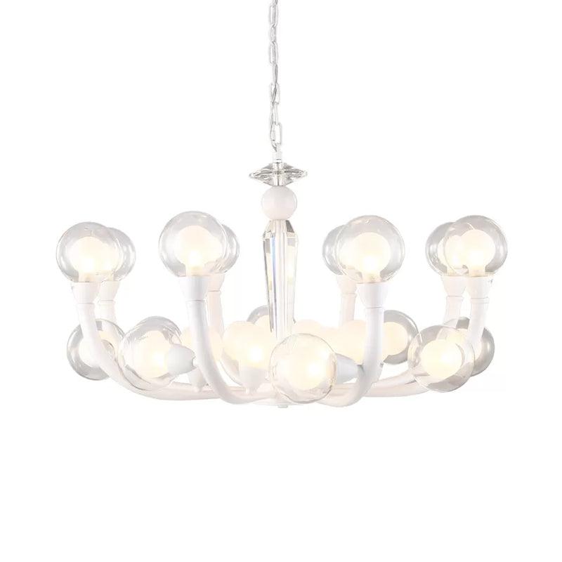 15/24-Light Lobby Ceiling Chandelier Modern White Hanging Lamp - Rebooters