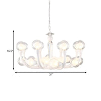 15/24-Light Lobby Ceiling Chandelier Modern White Hanging Lamp - Rebooters