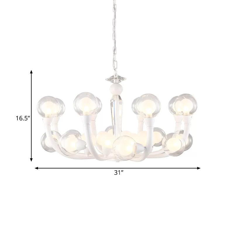 15/24-Light Lobby Ceiling Chandelier Modern White Hanging Lamp - Rebooters