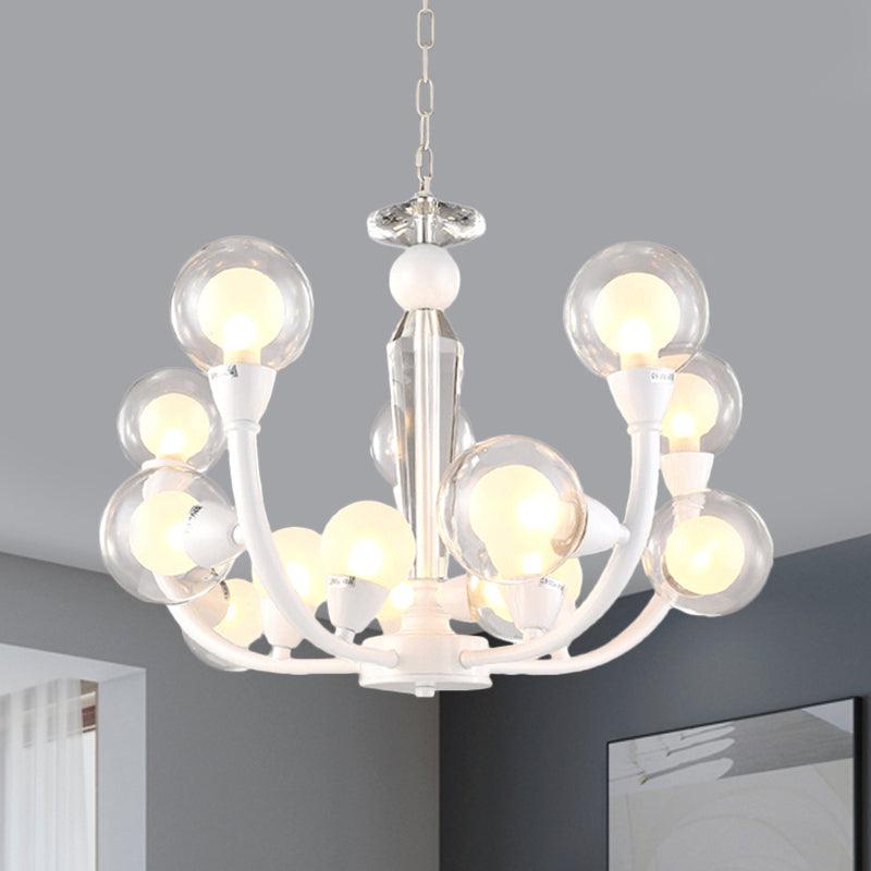 15/24-Light Lobby Ceiling Chandelier Modern White Hanging Lamp - Rebooters