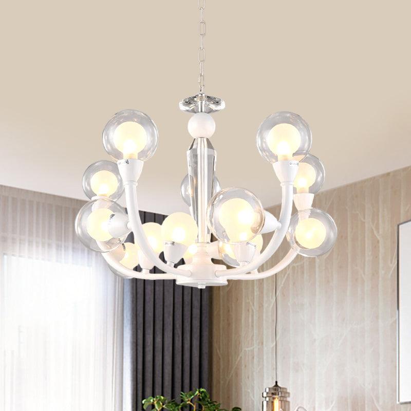 15/24-Light Lobby Ceiling Chandelier Modern White Hanging Lamp - Rebooters