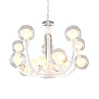 15/24-Light Lobby Ceiling Chandelier Modern White Hanging Lamp - Rebooters