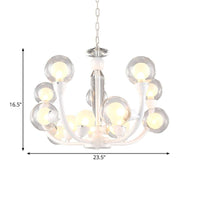 15/24-Light Lobby Ceiling Chandelier Modern White Hanging Lamp - Rebooters