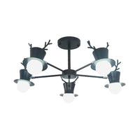 5/8-Head Sitting Room Chandelier Light Nordic Grey/Black Lamp - Rebooters