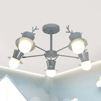 5/8-Head Sitting Room Chandelier Light Nordic Grey/Black Lamp - Rebooters