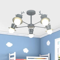 5/8-Head Sitting Room Chandelier Light Nordic Grey/Black Lamp - Rebooters
