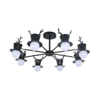 5/8-Head Sitting Room Chandelier Light Nordic Grey/Black Lamp - Rebooters