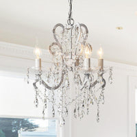 4 Heads Chandelier French Country Living Room Ceiling Lamp - Rebooters