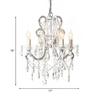4 Heads Chandelier French Country Living Room Ceiling Lamp - Rebooters