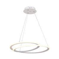 Acrylic Halo Ring Chandelier Lighting Minimal LED White Lamp - Rebooters