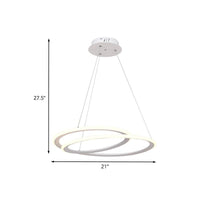 Acrylic Halo Ring Chandelier Lighting Minimal LED White Lamp - Rebooters