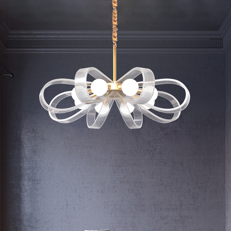 White Flower Chandelier Pendant Light Contemporary 8 Heads - Rebooters