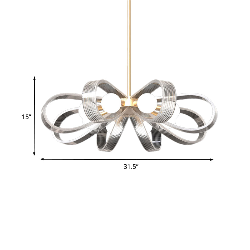 White Flower Chandelier Pendant Light Contemporary 8 Heads - Rebooters