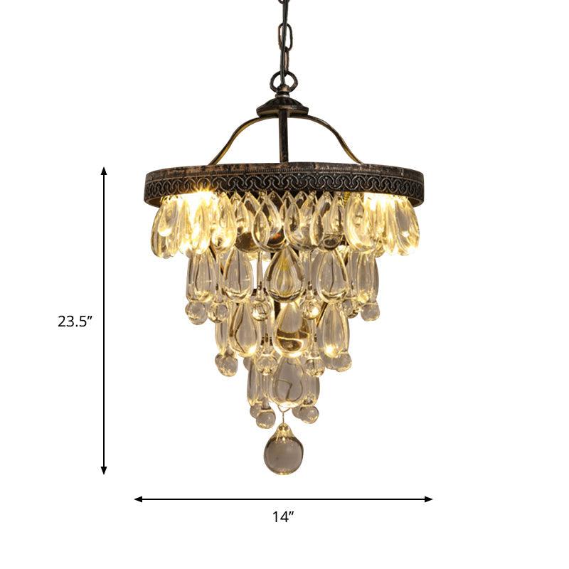 Teardrop Living Room Chandelier Light Fixture 3-Light Bronze - Rebooters