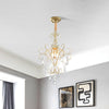 3 Lights Beaded Chandelier Lighting Country Gold Finish - Rebooters