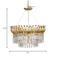 4-Bulb Chandelier Light Fixture Rural 2-Layered K9 Crystal - Rebooters