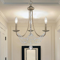 3/6 Heads Metal Hanging Chandelier Silver Candelabra Lamp - Rebooters