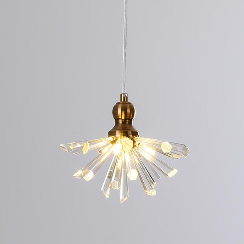 1 Head Daisy Flower Mini Hanging Lamp Art Decor Gold Crystal | Rebooters - Rebooters